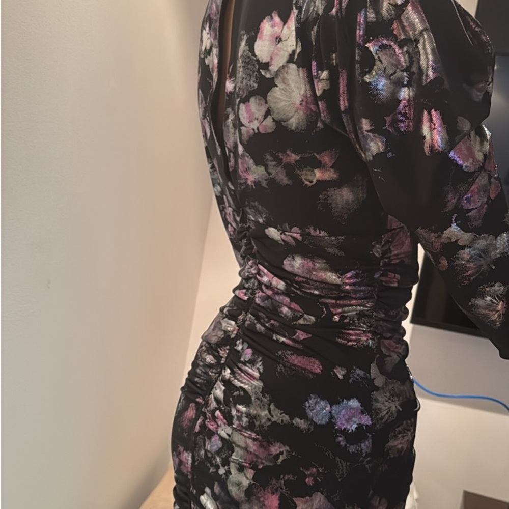 Marciano Black Bodycon Dress with Long Bishop Sleeves - Picture 2 of 3